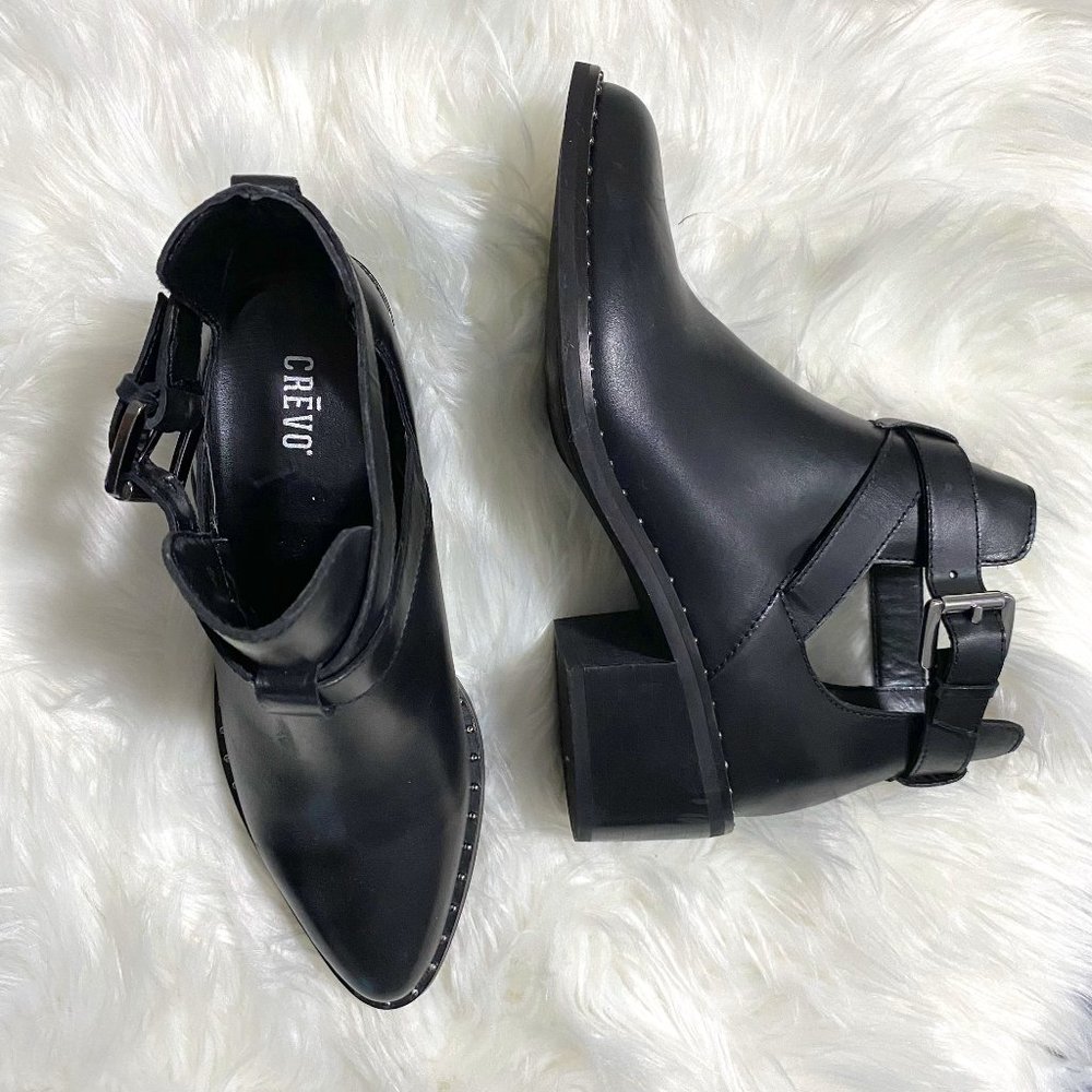 NWOT Black Strappy Chopout Ankle Boots
